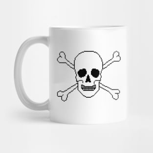 Pixelated Skull and Crossbones Mug